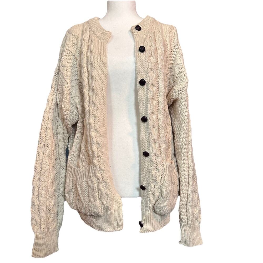 Kerry Traditions Wool Cardigan. Women’s Medium. 100% Wool Cabincore Cozy Ireland